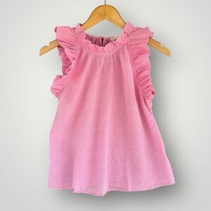 Pink Ruffle Sleeveless Blouse